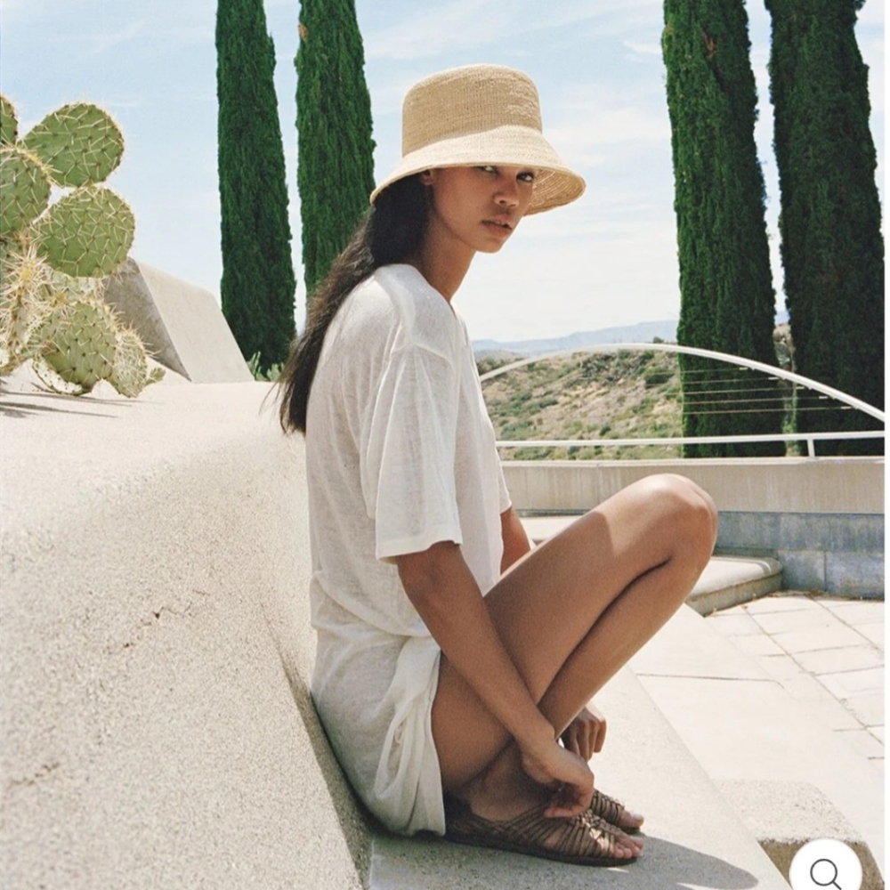 Lack Of Color Inca Bucket Hat In Natural, Size Small